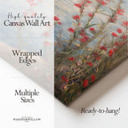 Leinwandbild mit roten Küstenwildblumen | Blumendesign zum Unabhängigkeitstag | Sommerdeko zum 4. Juli, Botanische Meeresmotive