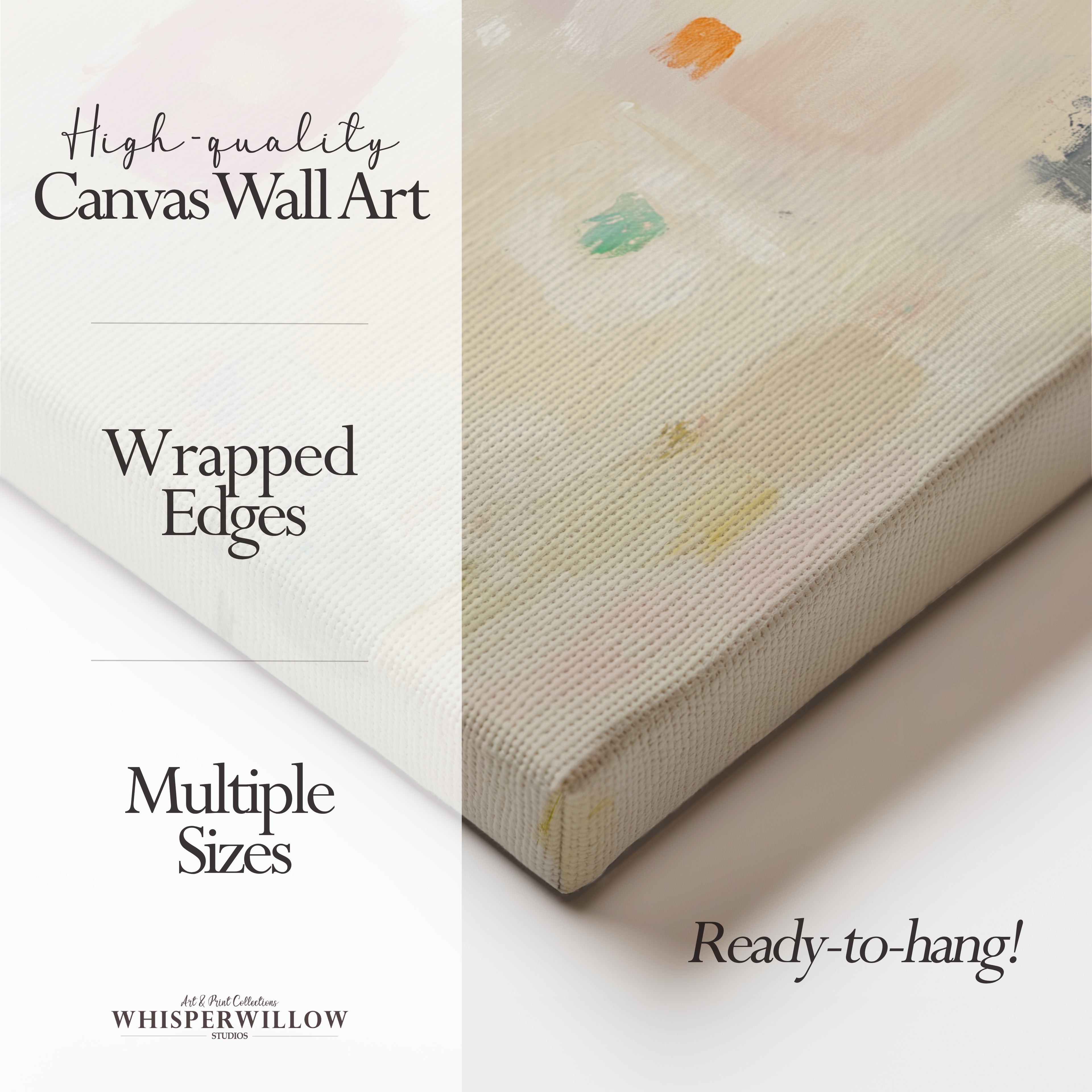 Abstrakte Pastell-Leinwandbilder | Beige-neutrale Farbblockmuster | Moderne minimalistische Wohndekoration