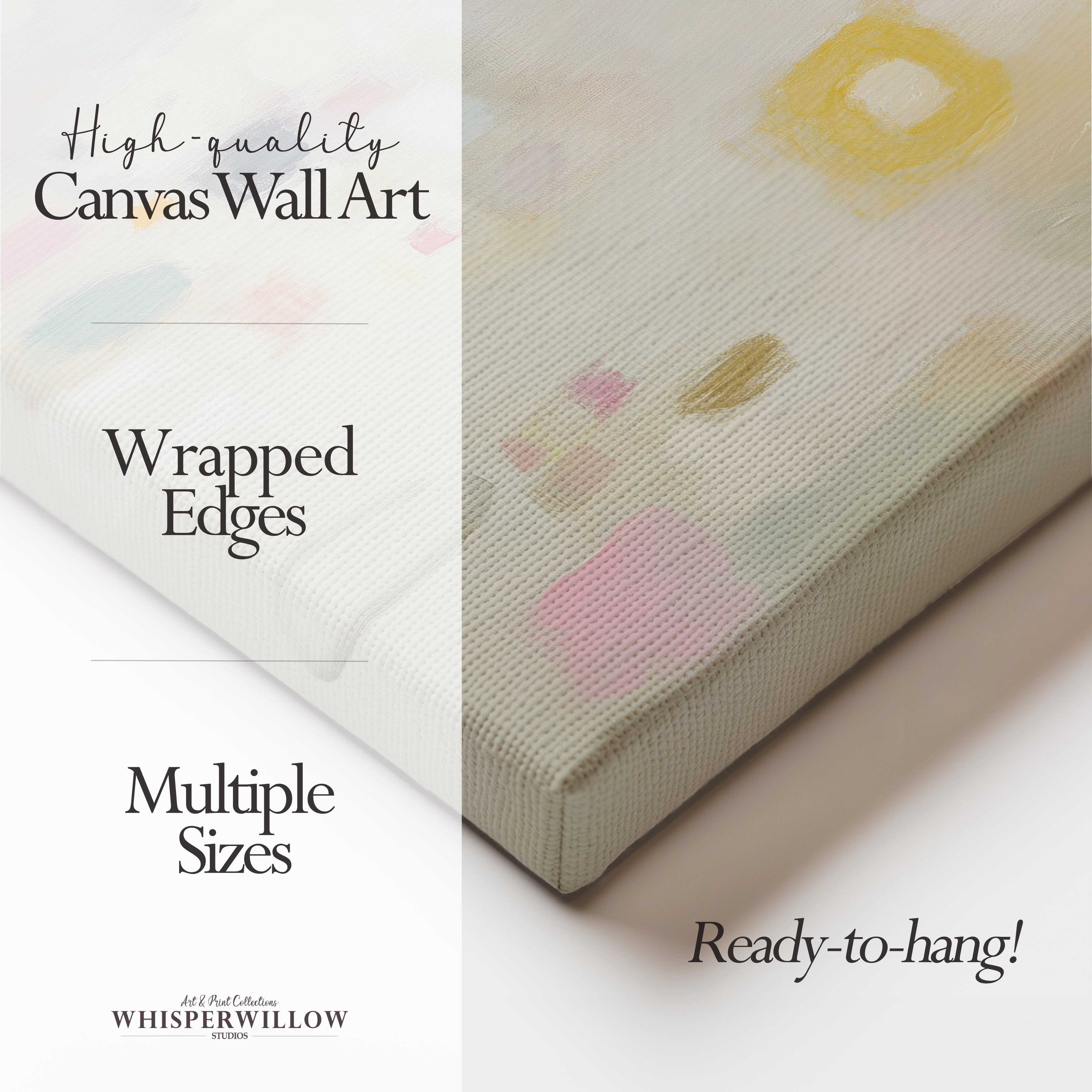 Abstract Pastel Canvas Wall Art | Modern Minimalist Color Block Patterns | Joyful Colorful Home Decor