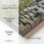 Paris Street Scene Canvas Wall Art | Vintage Horse Carriage Print | 1880s European Architecture