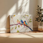 Colorful Birds Canvas Wall Art | Vibrant Tree Branch Wildlife | Abstract Animal Decor