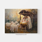 Christmas Nativity Scene Canvas Wall Art Christmas and Winter Home Decor Gift