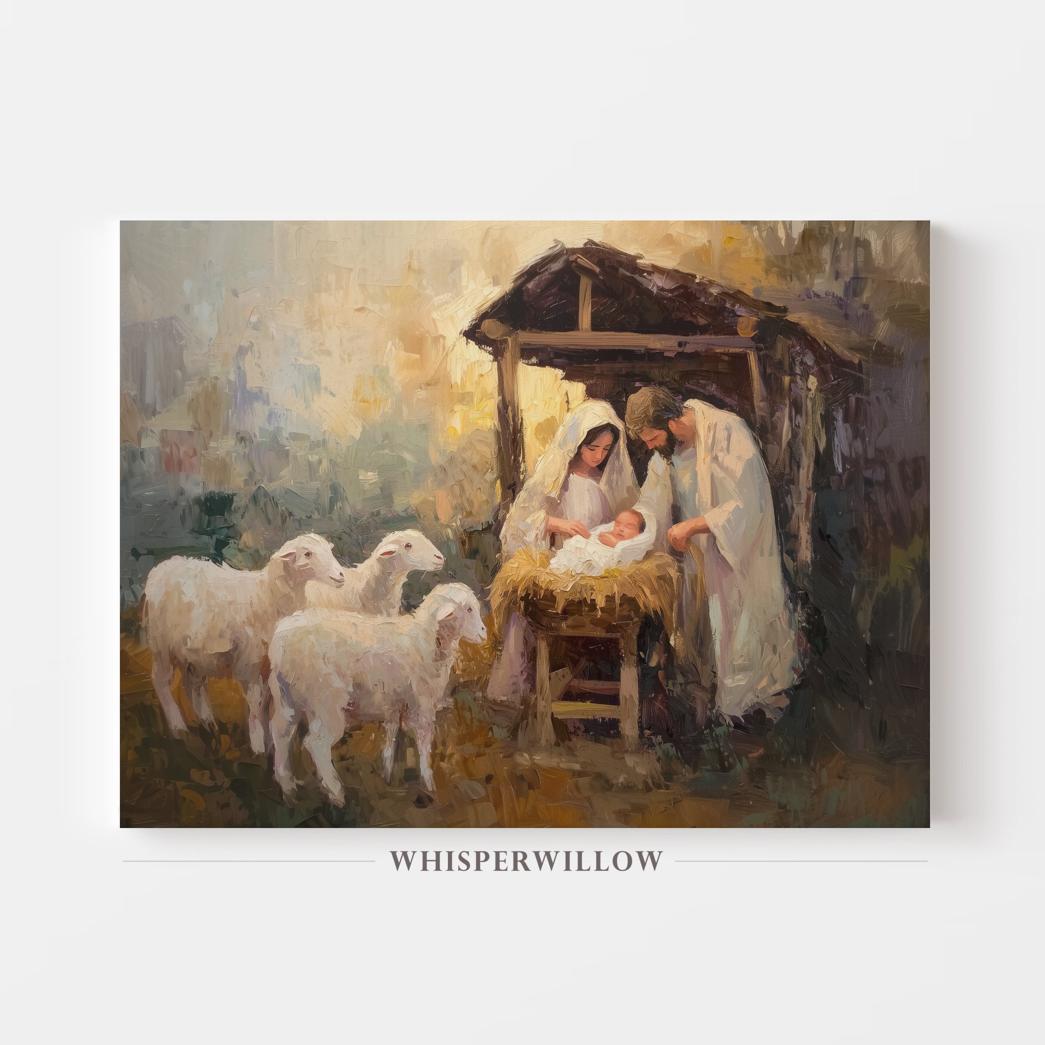 Christmas Nativity Scene Canvas Wall Art Christmas and Winter Home Decor Gift
