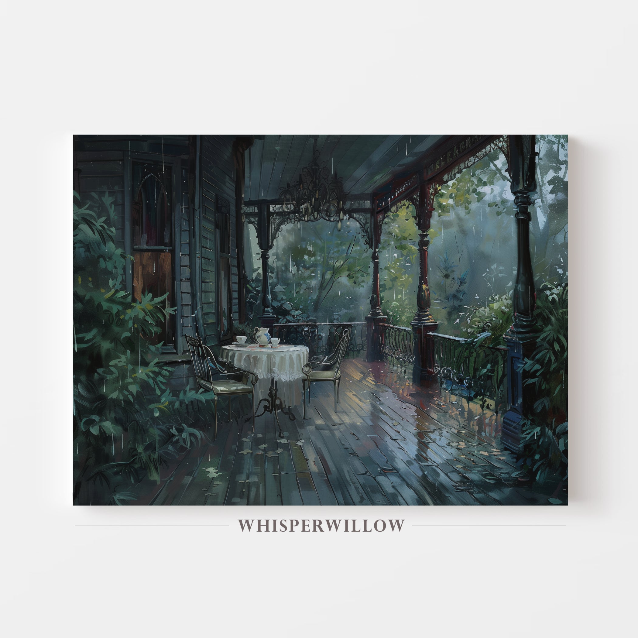 Moody Victorian Porch Canvas Wall Art Moody Home Decor Gift