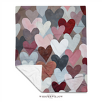 Plaid à motifs cœurs pour la Saint-Valentin | Couleurs pastel douces | Cadeau romantique pour la maison