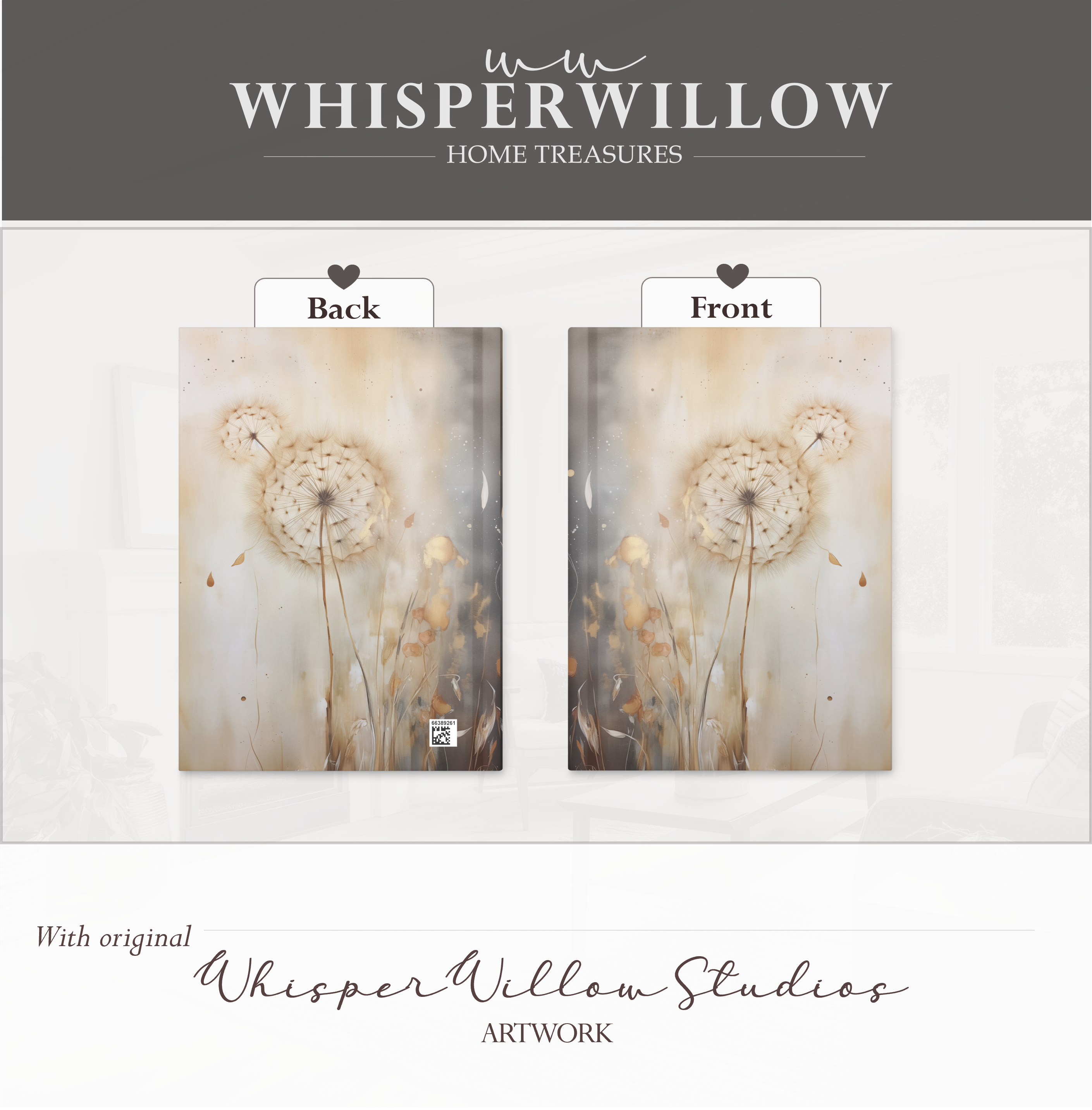 Moody Dandelion Hardcover-Notizbuch – Mattes Notizbuch mit botanischen Motiven, Blumenmotiven, Kunsttagebuch, florales Geschenk