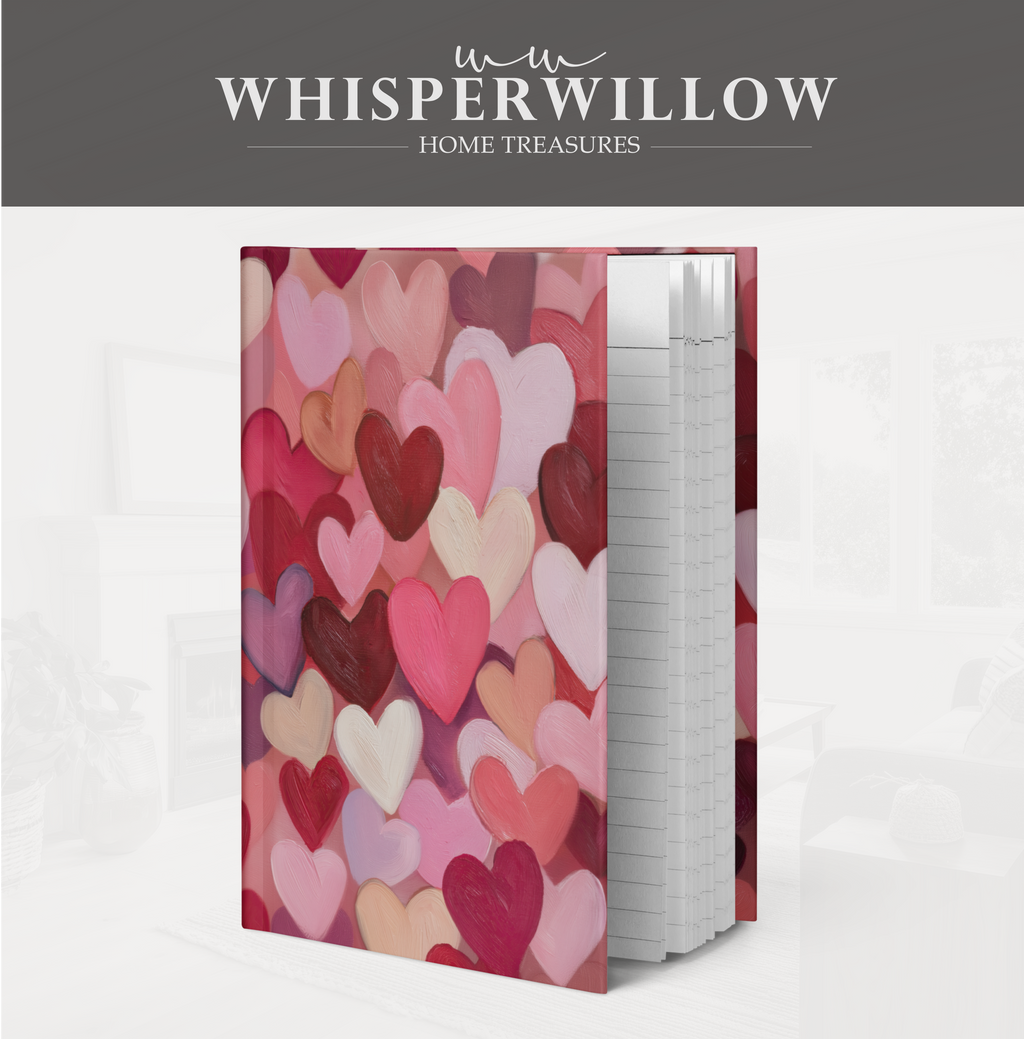 Romantisches Notizbuch mit Herz-Collage (Hardcover) | Notizbuch mit Liebesmuster | Valentinstagsgeschenk (8 x 5,75 Zoll)