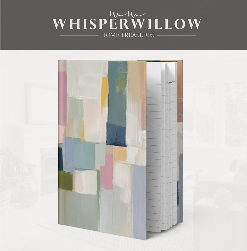 Notizbuch mit abstrakten geometrischen Blöcken (Hardcover) – Modernes Farb- und Musterdesign – Geschenkidee