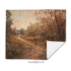 Autumn Pumpkin Path Throw Blanket - Fall Countryside Rustic Gift