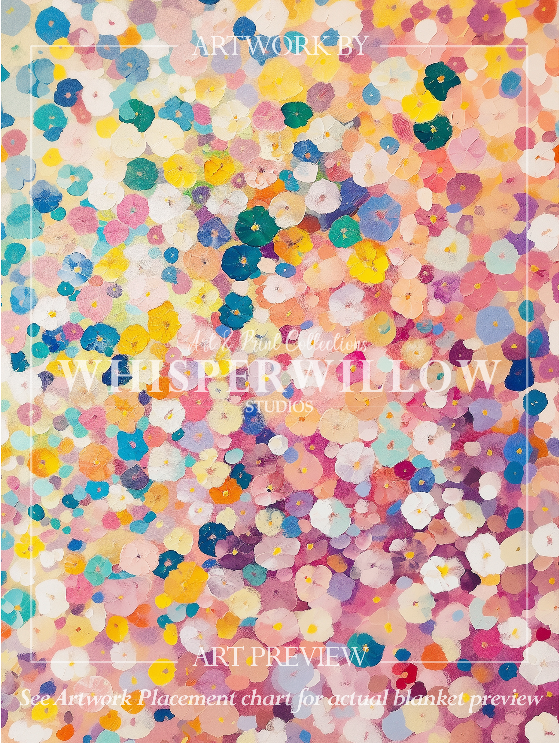 Colorful Floral Abstract Throw Blanket - Pastel Spring Flowers Gift