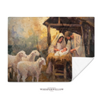 Nativity Christmas Throw Blanket - Holy Family Manger Gift