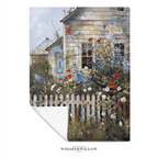 Patriotic Cottage Garden Throw Blanket - American Wildflower Farmhouse Gift