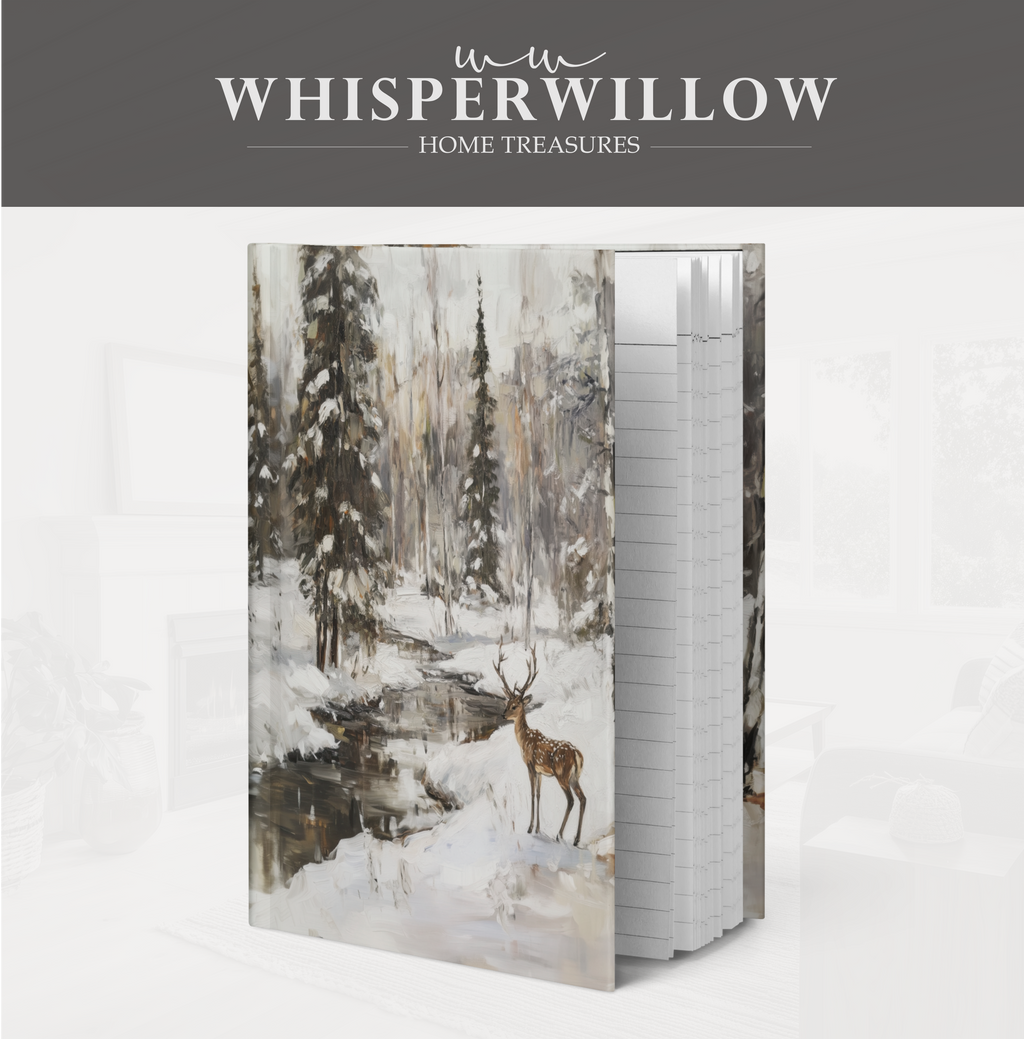 Winterwald-Hirsch-Notizbuch (gebunden) – Natur, Wald, Holiday Creek, rustikales Waldmotiv