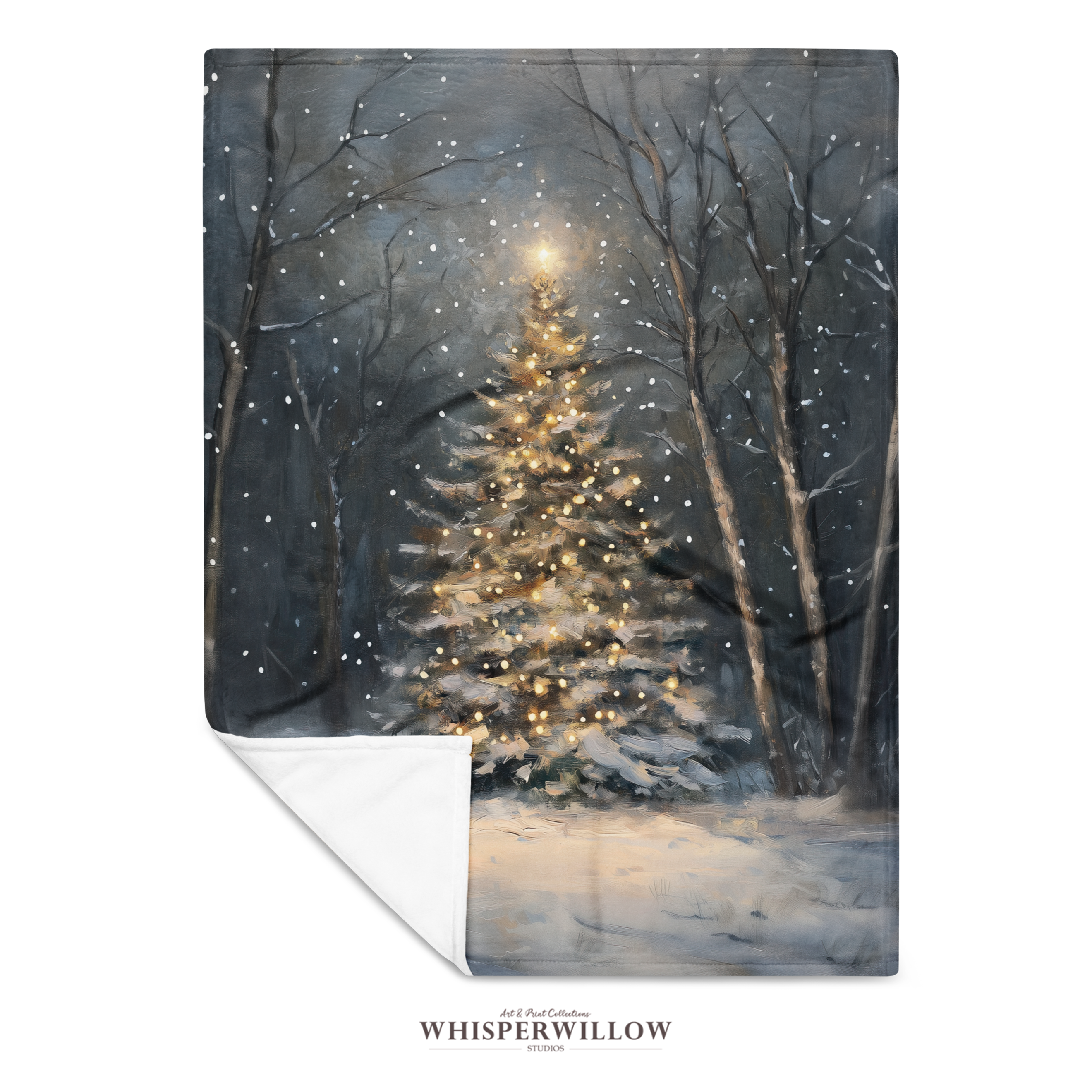 Winter Forest Christmas Throw Blanket - Festive Tree Snowfall Gift