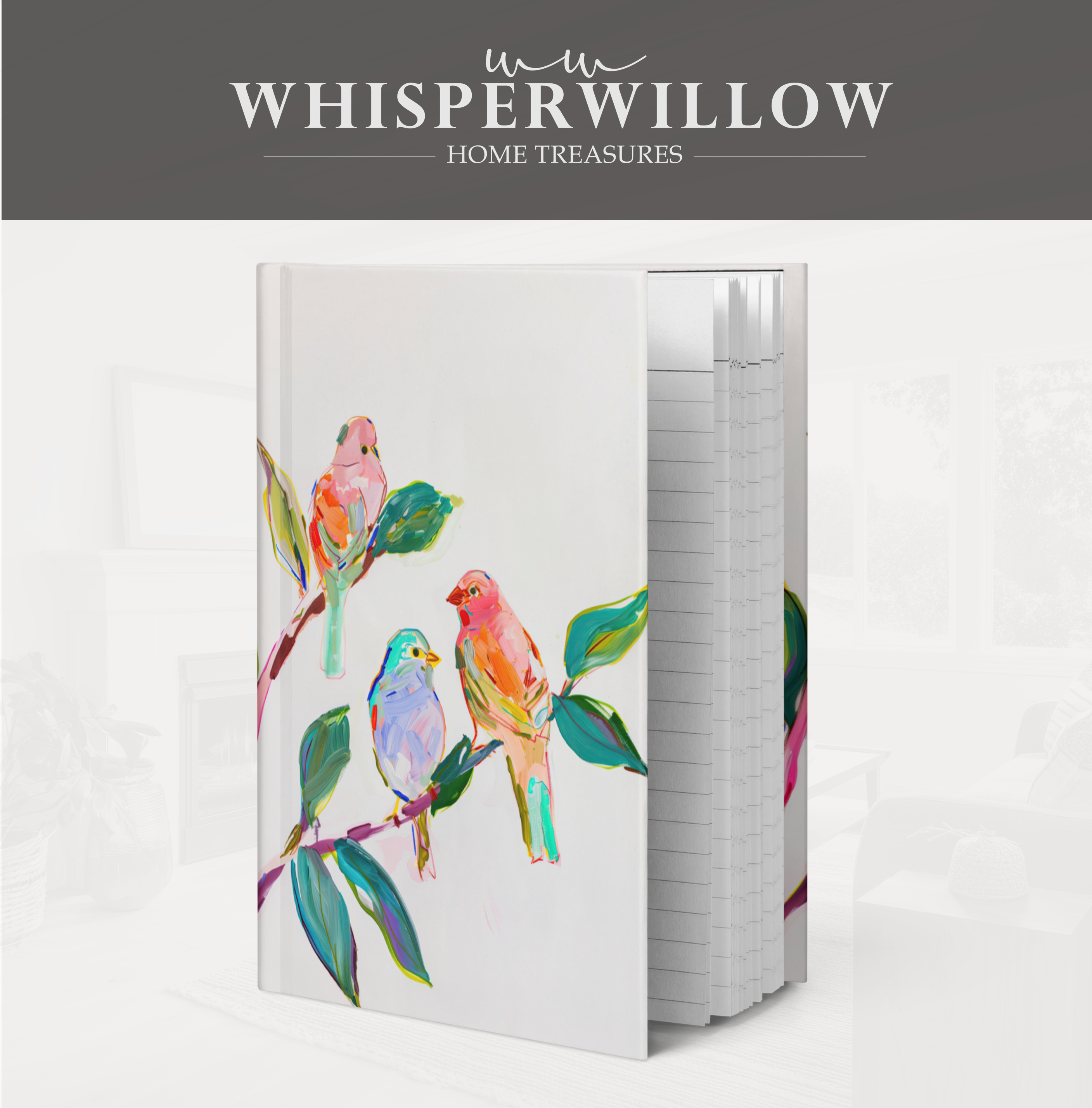 Vibrant Songbirds Hardcover Journal - Colorful Wildlife Animals, Nature Art Notebook Gift