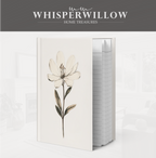 Elegantes Magnolien-Notizbuch mit Hardcover – Weiße Blütenblüte, schlichte, minimalistische Skizze, botanisches Geschenk