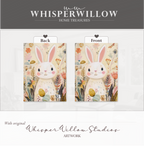 Whimsical Easter Bunny Hardcover Journal, Floral Meadow Spring Eggs Design, Cute Pastel Stationery Gift, 8x5.75 Lined Pages Gift