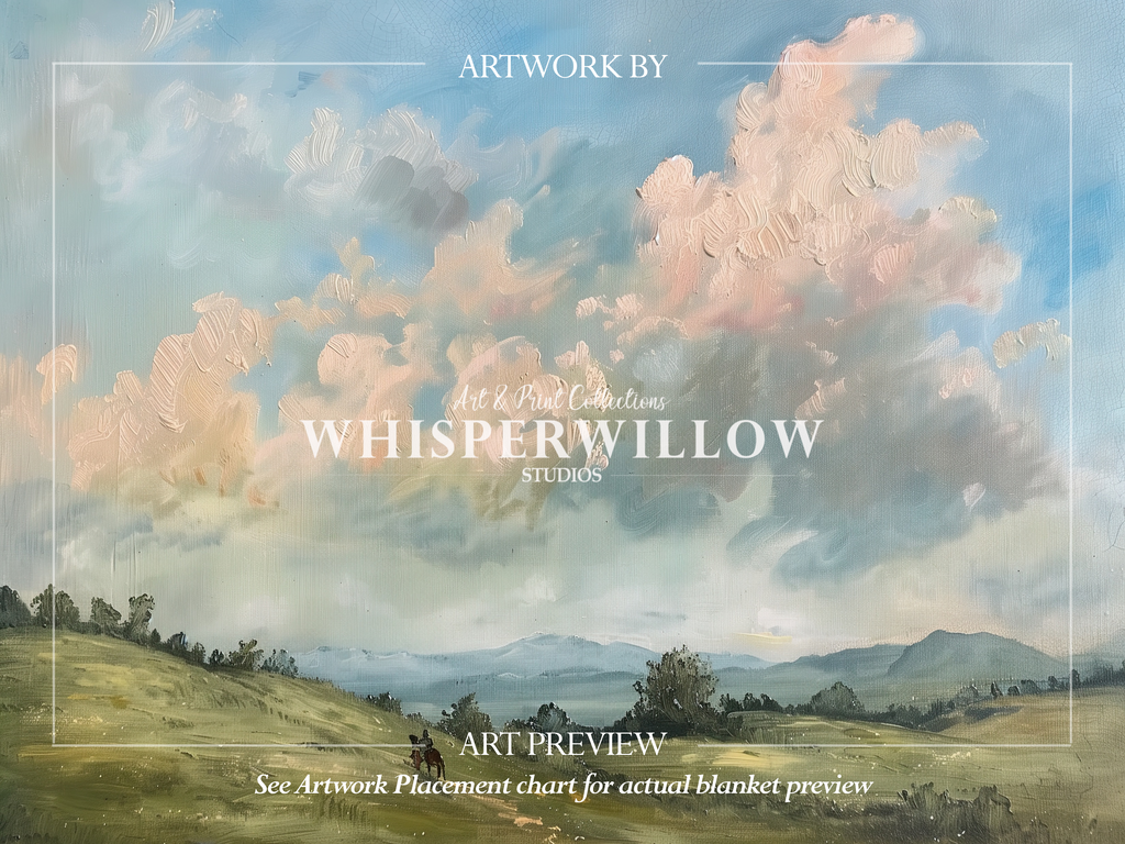 Pastoral Landscape Throw Blanket - Rolling Hills Horse Rider Gift