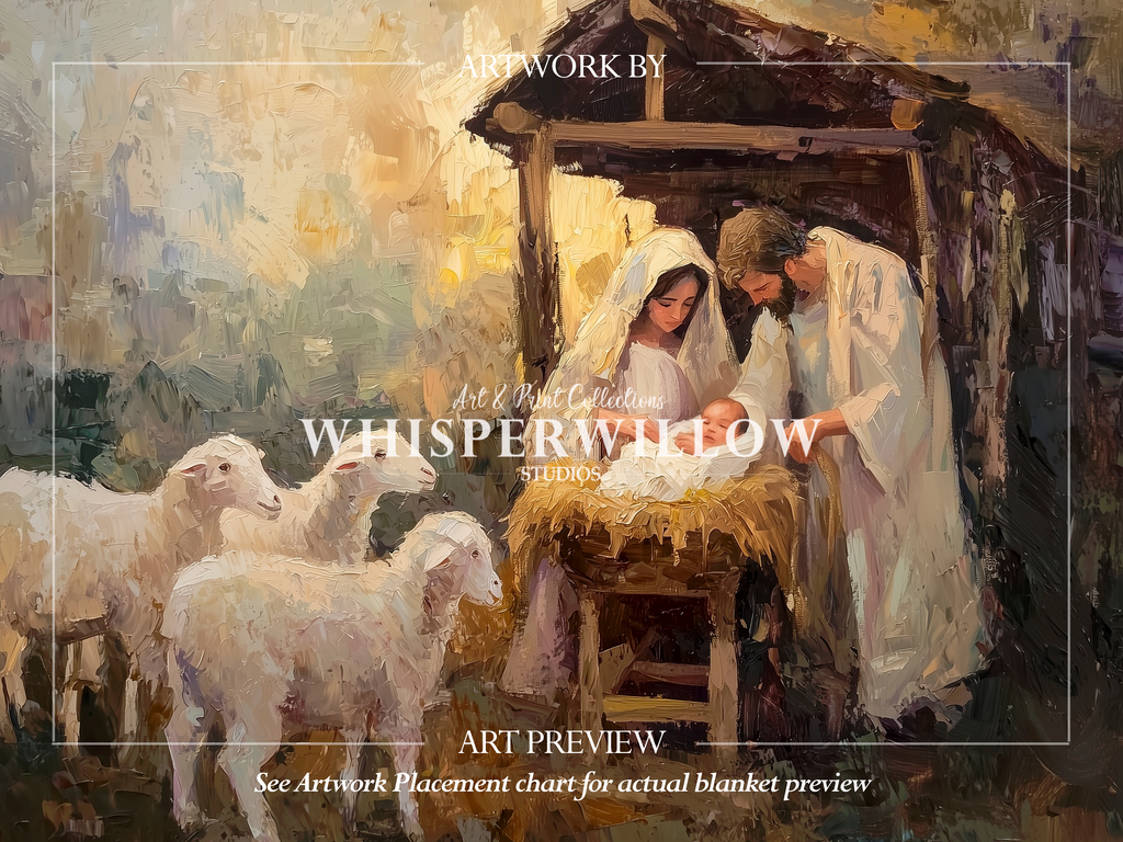 Nativity Christmas Throw Blanket - Holy Family Manger Gift