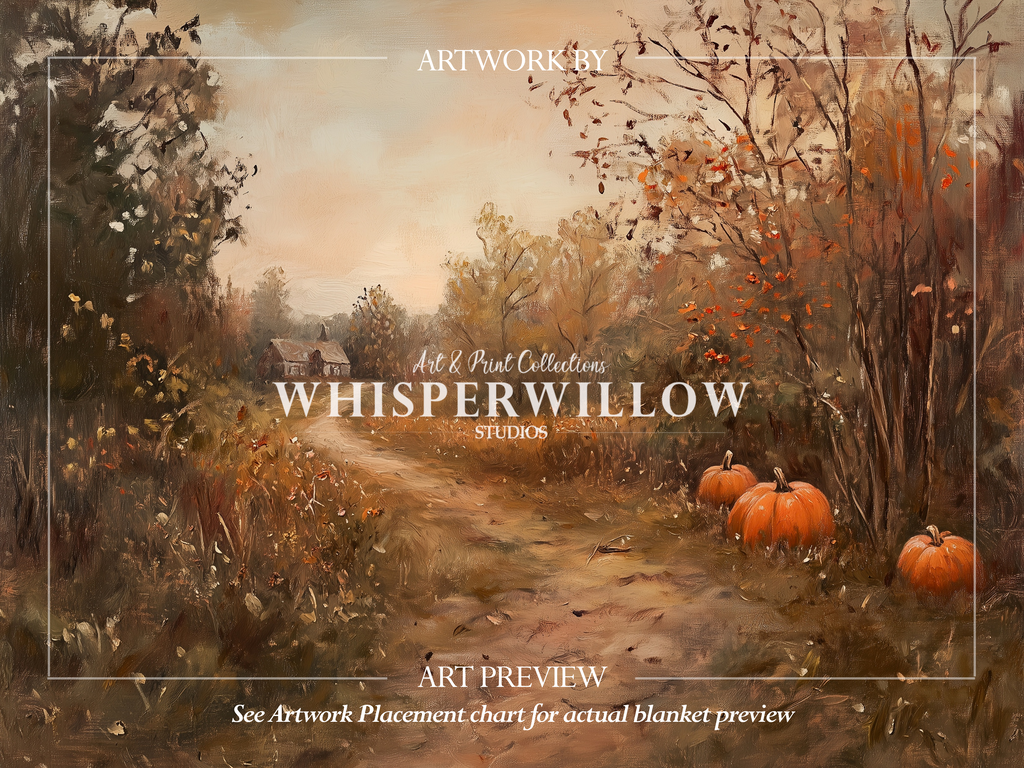 Autumn Pumpkin Path Throw Blanket - Fall Countryside Rustic Gift