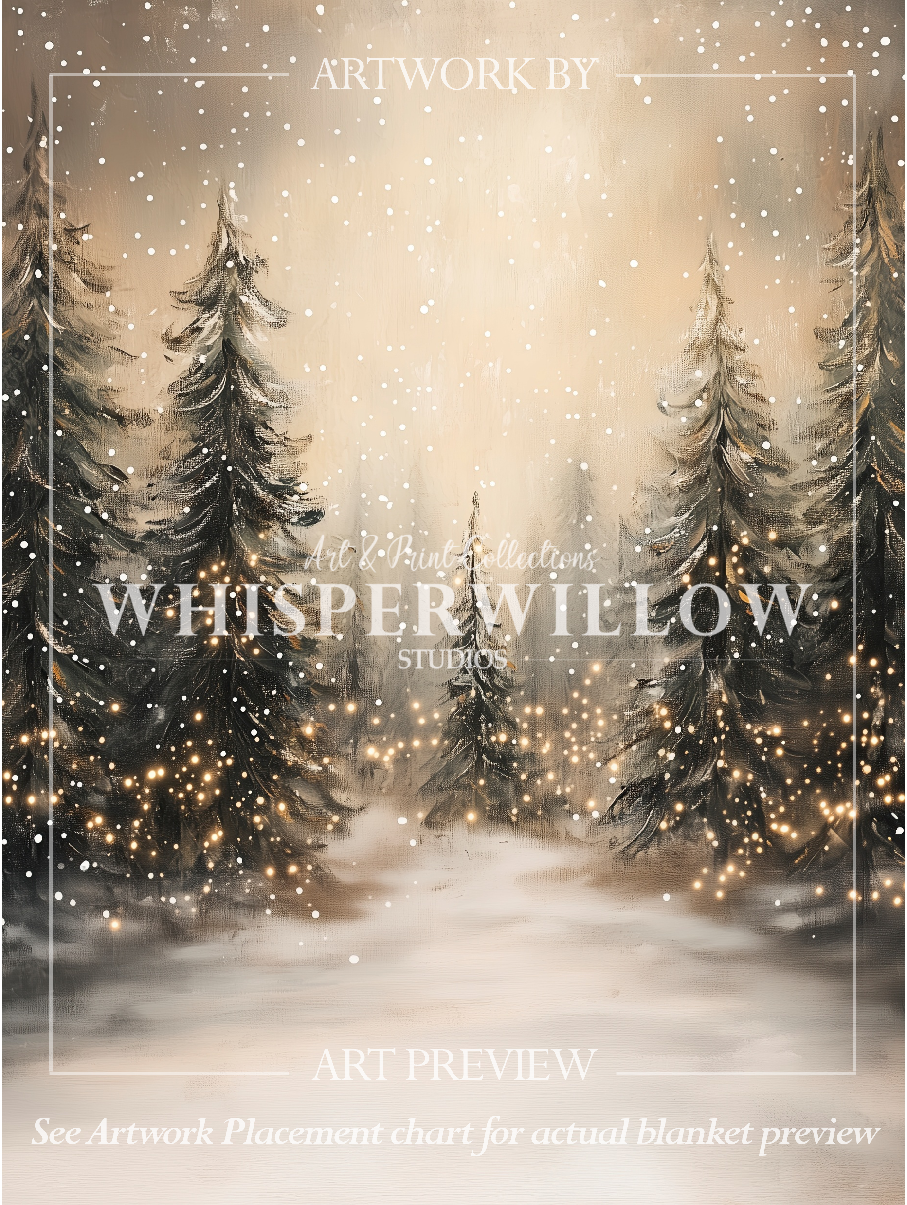 Snowy Pine Forest Throw Blanket - Winter Wonderland Lights Gift