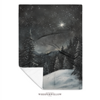 Snowy Winter Forest Throw Blanket - Night Christmas Eve Star Gift