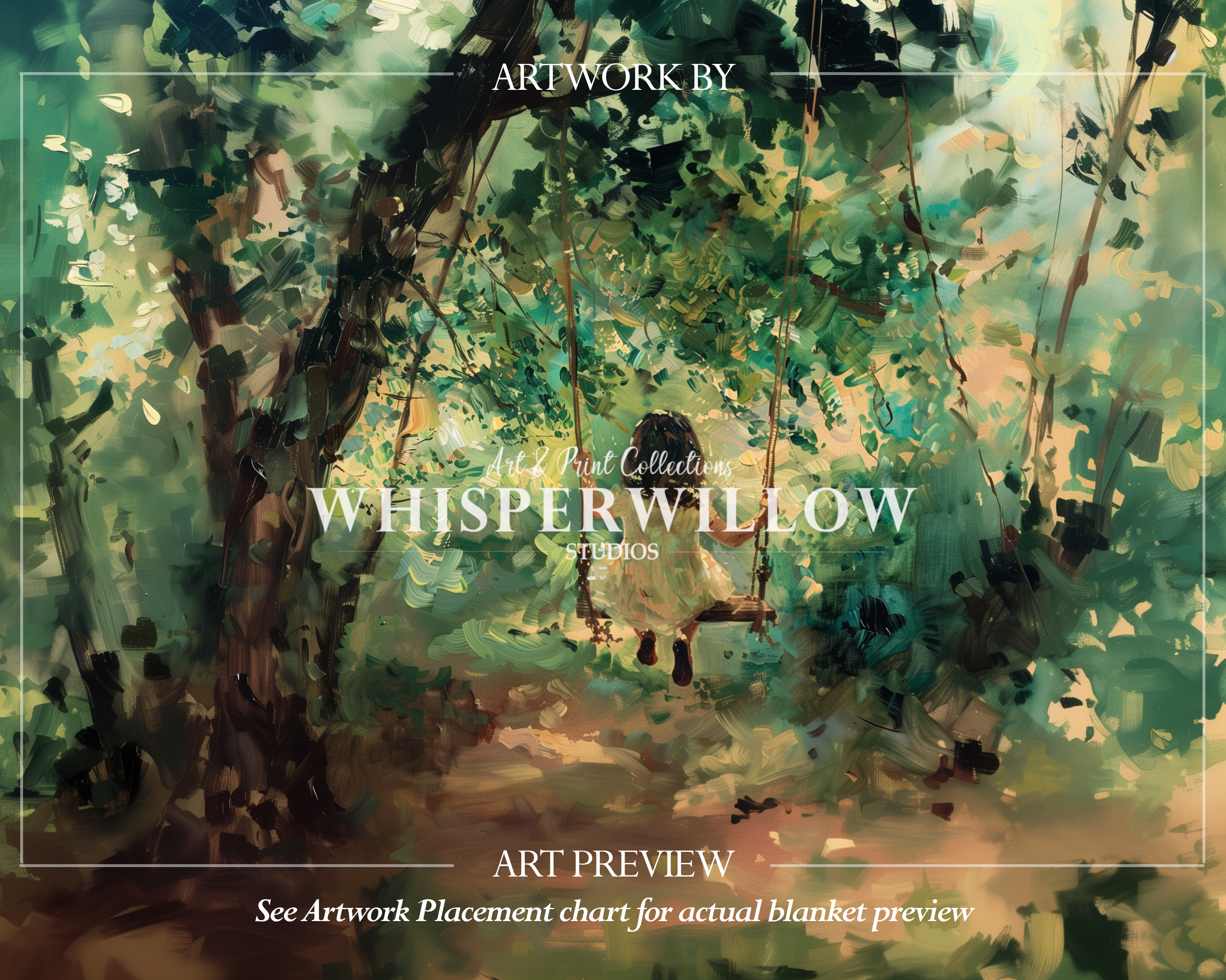 Enchanted Forest Throw Blanket - Swinging Child Whimsical Woodland Gift