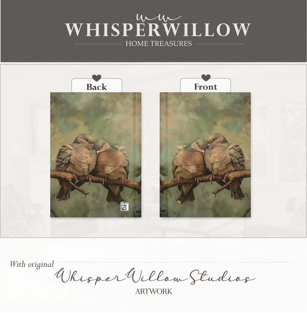 Notizbuch mit Trauertauben-Motiv (gebunden) – Romantisches Waldmotiv, Geschenkidee für Liebesvögel