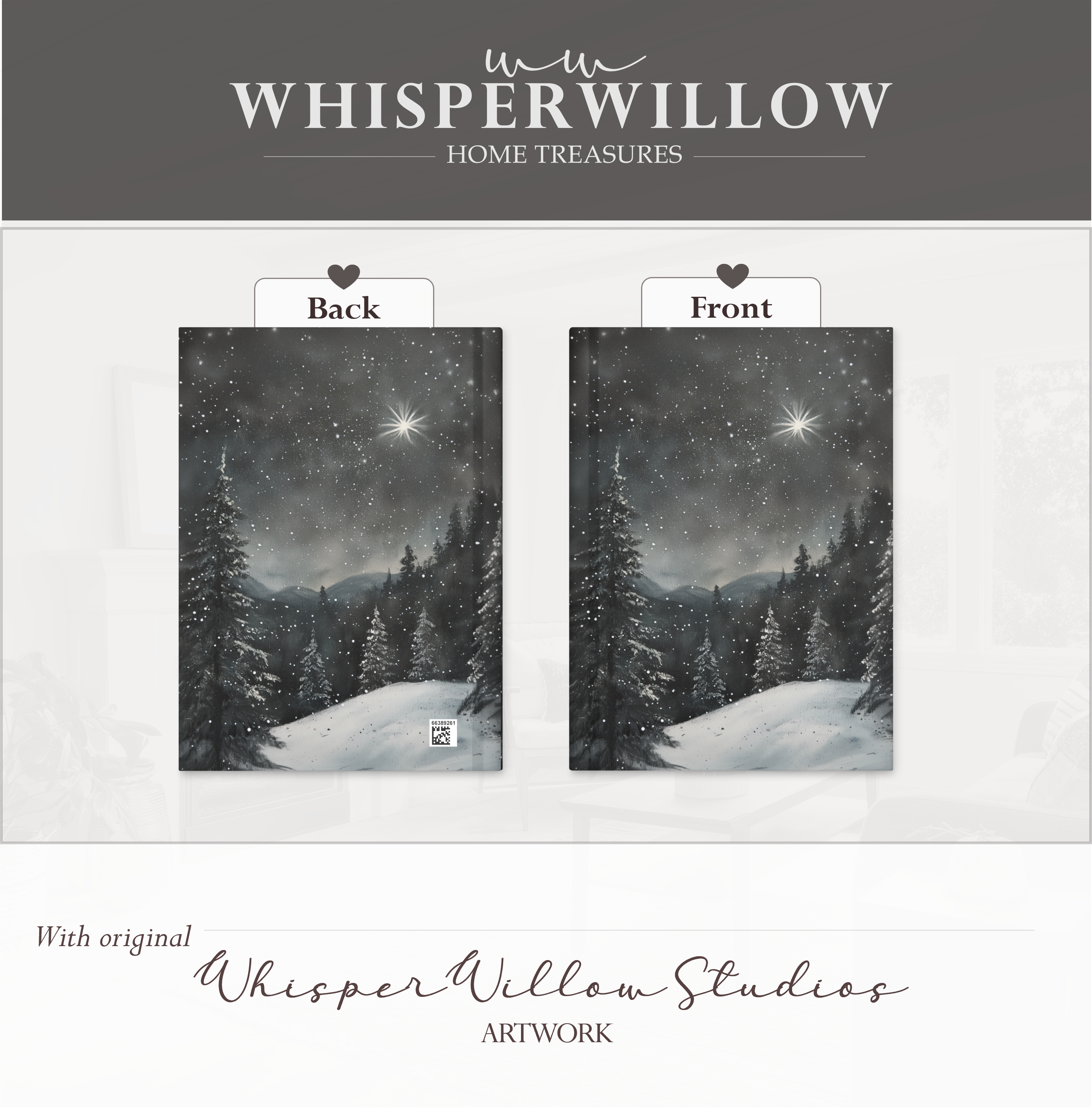 Sternenklarer Winterwald – Hardcover-Notizbuch mit verschneiten Kiefern und himmlischer Kunst, Geschenkidee: Nachthimmel