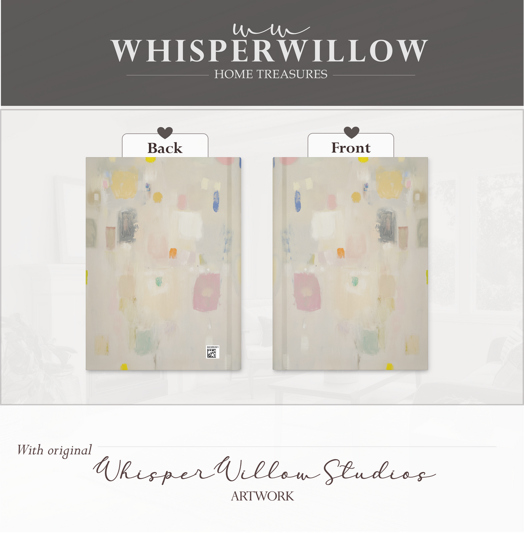 Abstract Neutral Block Hardcover Journal - Modern Minimal Art, Pastel Patterns Notebook Gift