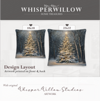 Magical Christmas Tree Throw Pillow | Winter Snowy Forest Scene | Festive Holiday Decor Cushion