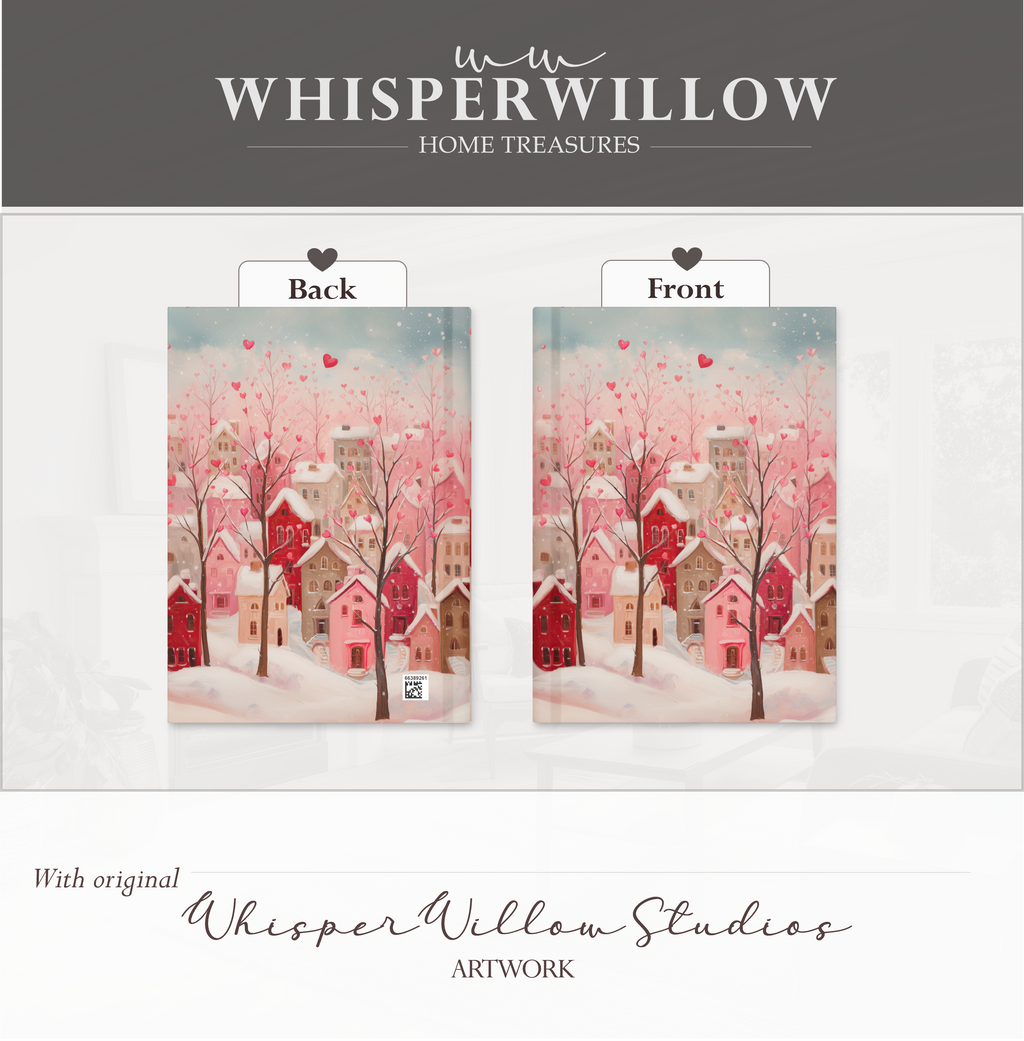 Journal romantique « Village au cœur romantique » | Carnet à couverture rigide | Cadeau de Saint-Valentin