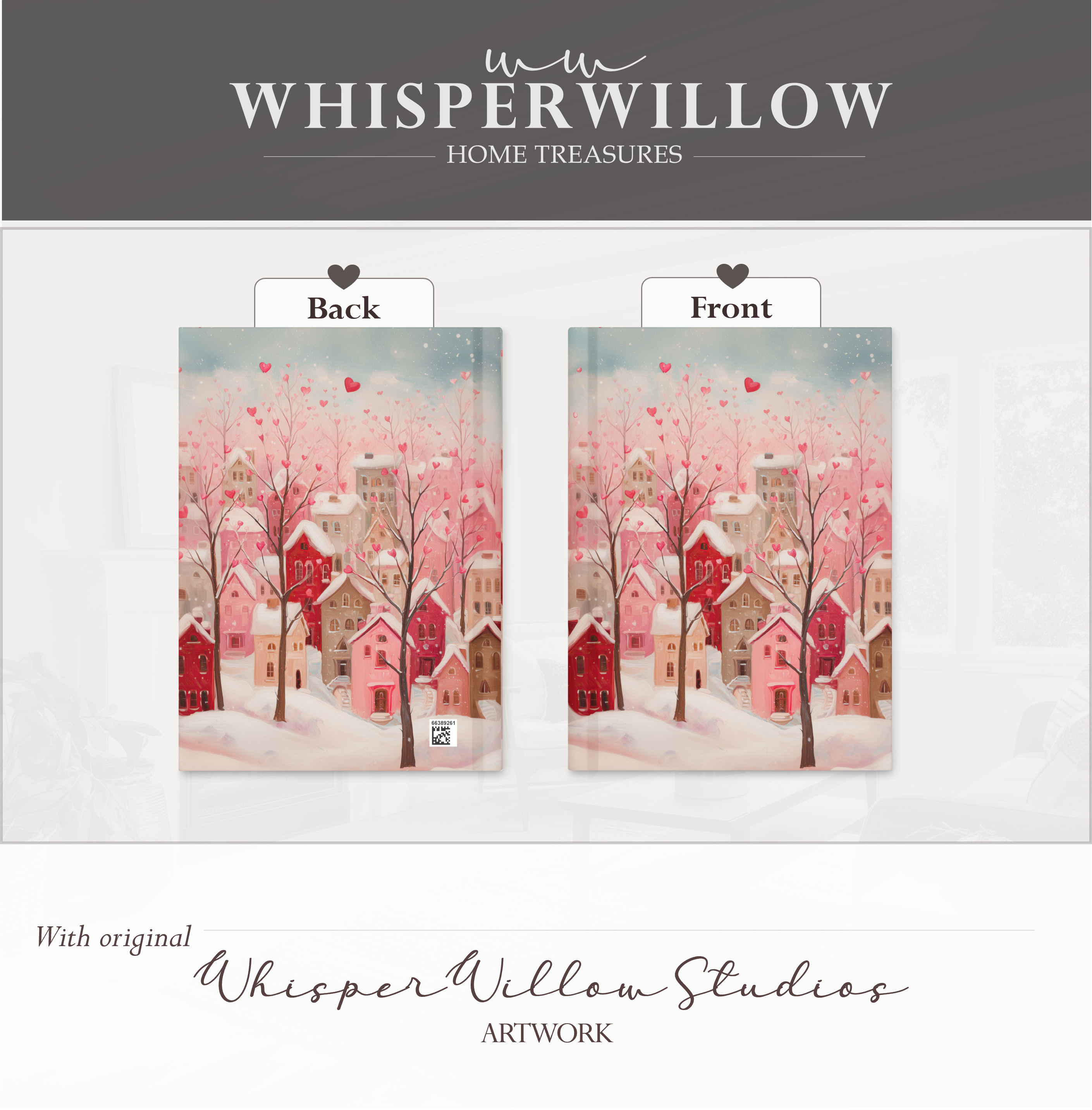 Journal romantique « Village au cœur romantique » | Carnet à couverture rigide | Cadeau de Saint-Valentin