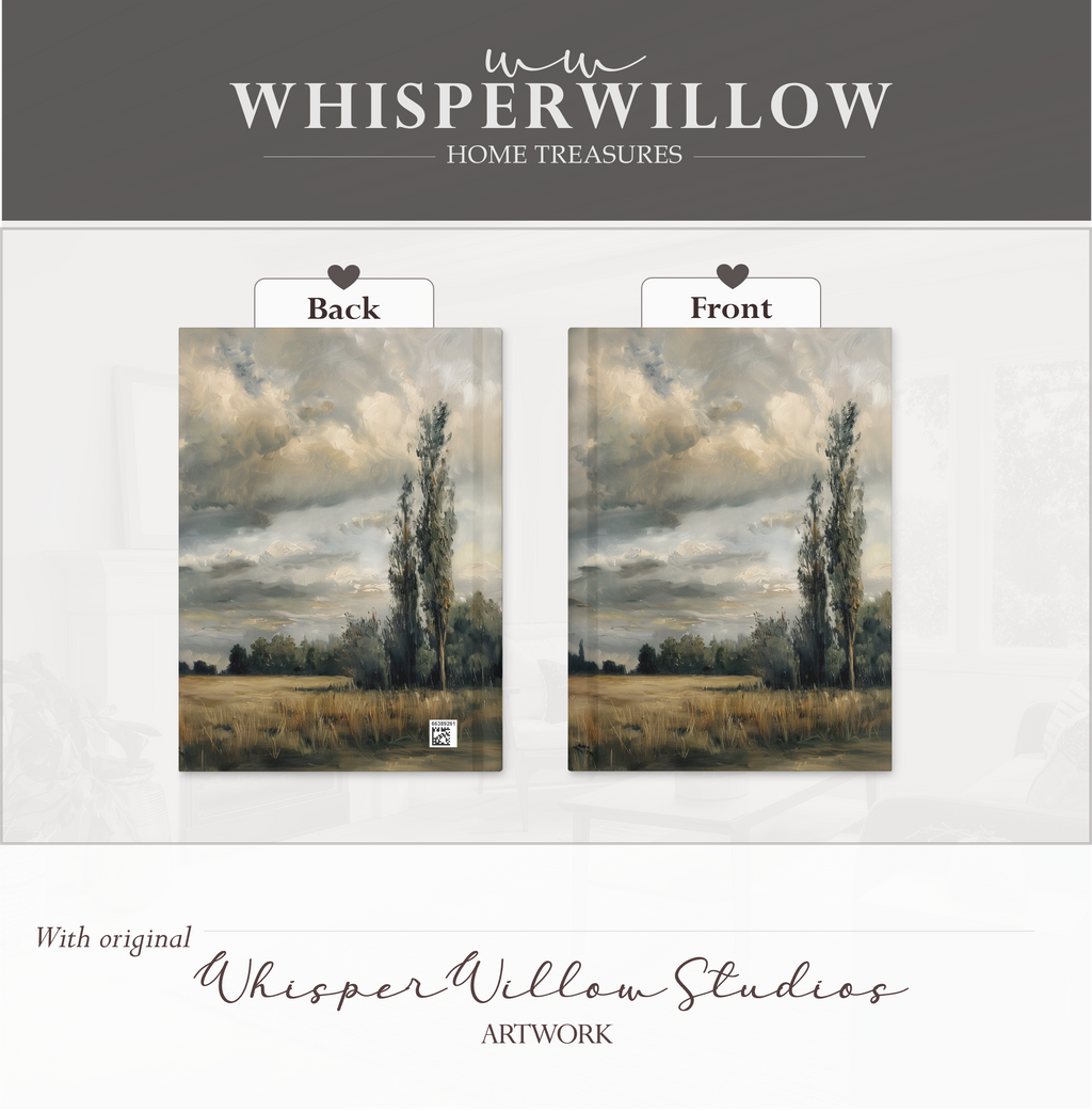 Moody Prairie Hardcover Journal - Stormy Countryside, Beautiful Landscape Notebook Gift