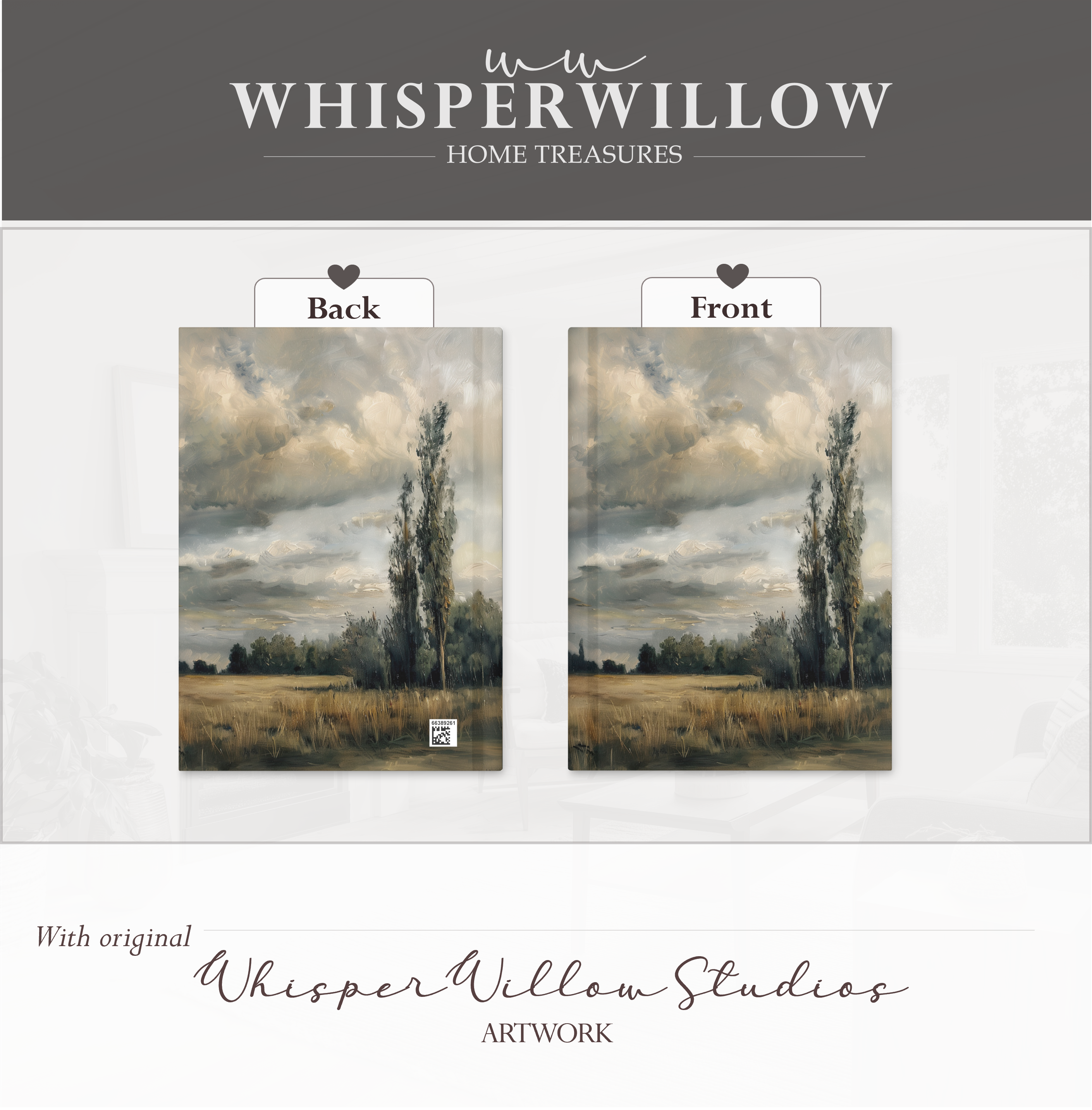 Moody Prairie Hardcover Journal - Stormy Countryside, Beautiful Landscape Notebook Gift