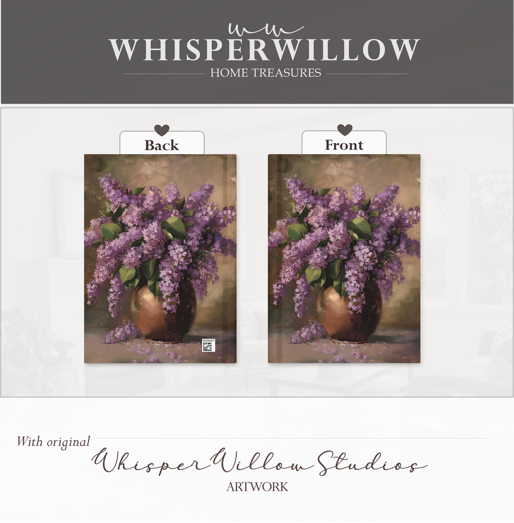 Flieder-Stillleben-Notizbuch (Hardcover) – Lila Blumenstrauß, Vintage-Notizbuch im Landhausstil, elegantes Geschenk