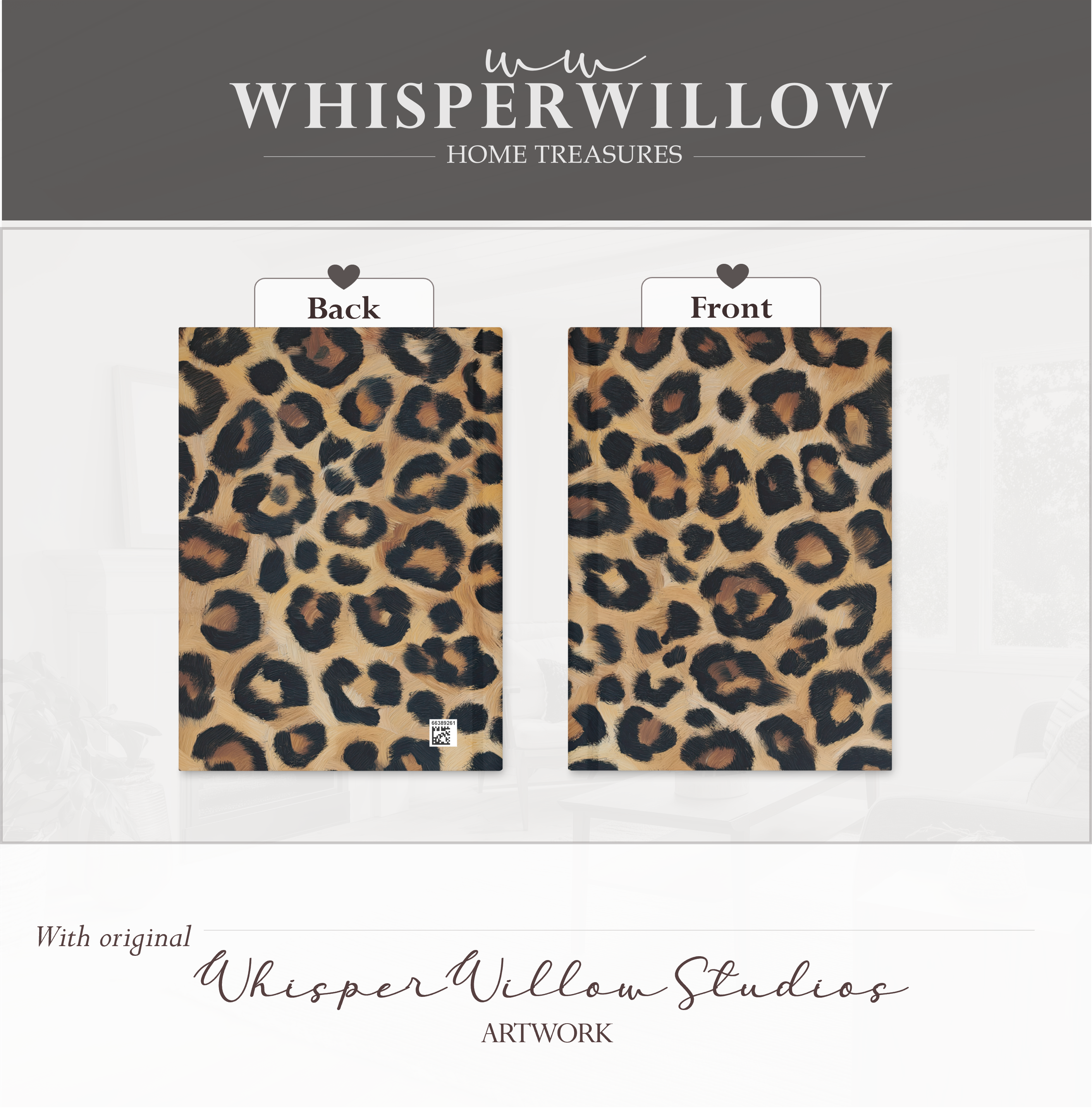 Leopard Print Hardcover Journal - Matte Animal Pattern Notebook