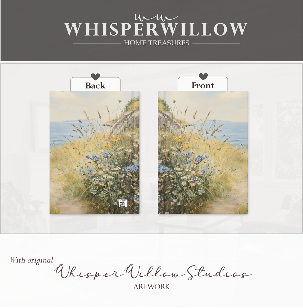 Notizbuch „Küstenwildblumen“ (gebunden) – Notizbuch „Wiesenlandschaft am Meer“, Naturlandschaft, botanisches Geschenk