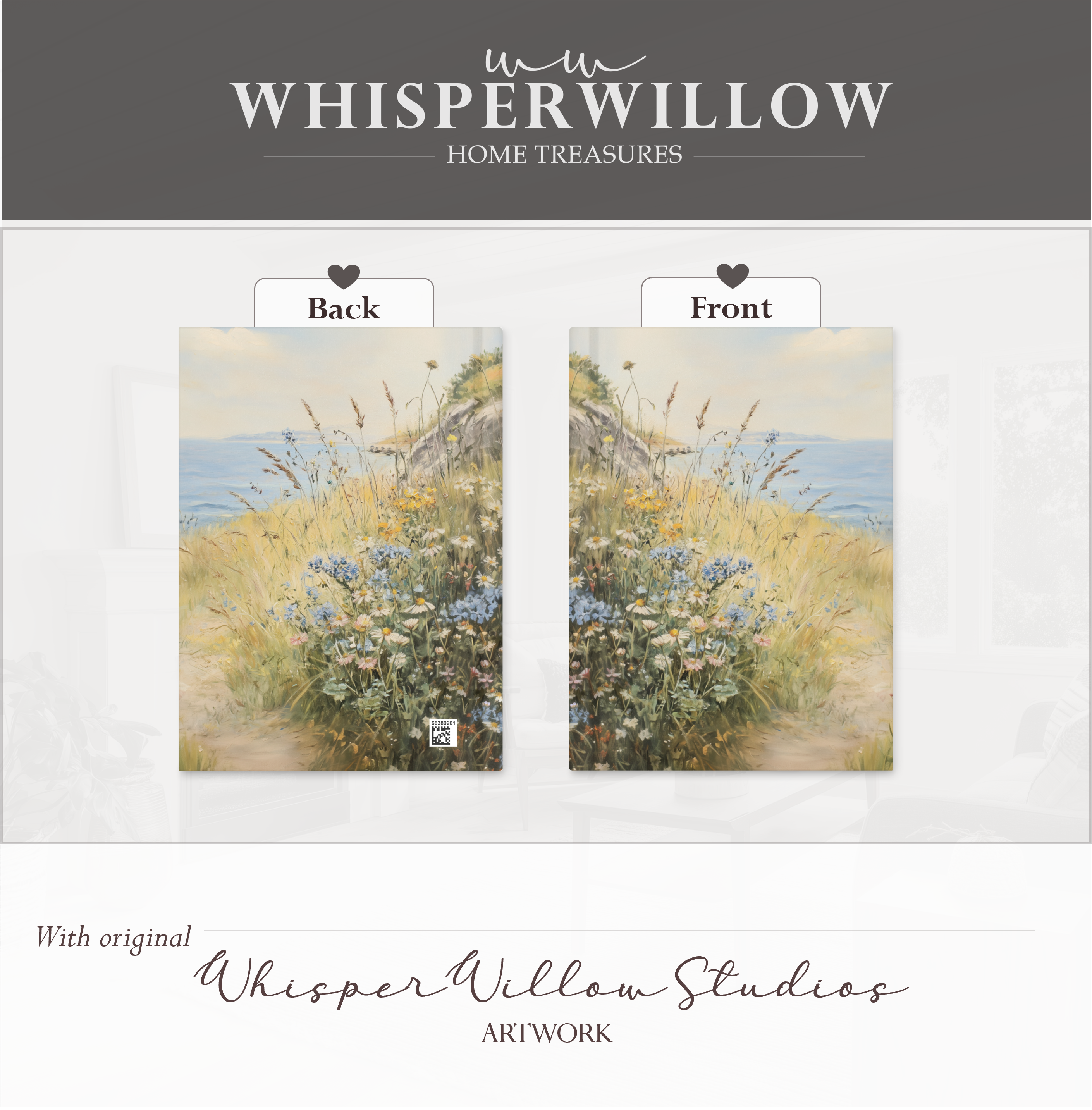 Notizbuch „Küstenwildblumen“ (gebunden) – Notizbuch „Wiesenlandschaft am Meer“, Naturlandschaft, botanisches Geschenk