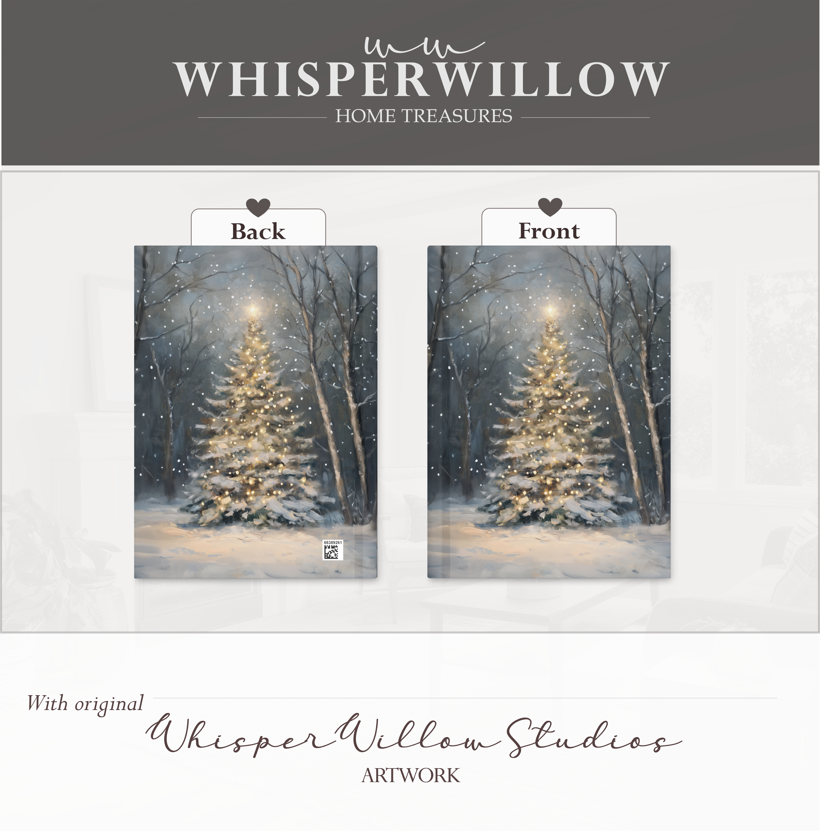 Magischer Weihnachtsbaum im Wald – Hardcover-Notizbuch mit leuchtendem Weihnachtsbaum, winterlichem Waldmotiv