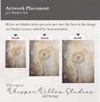 Dandelion Heart Throw Blanket - Neutral Botanical Watercolor Floral Gift