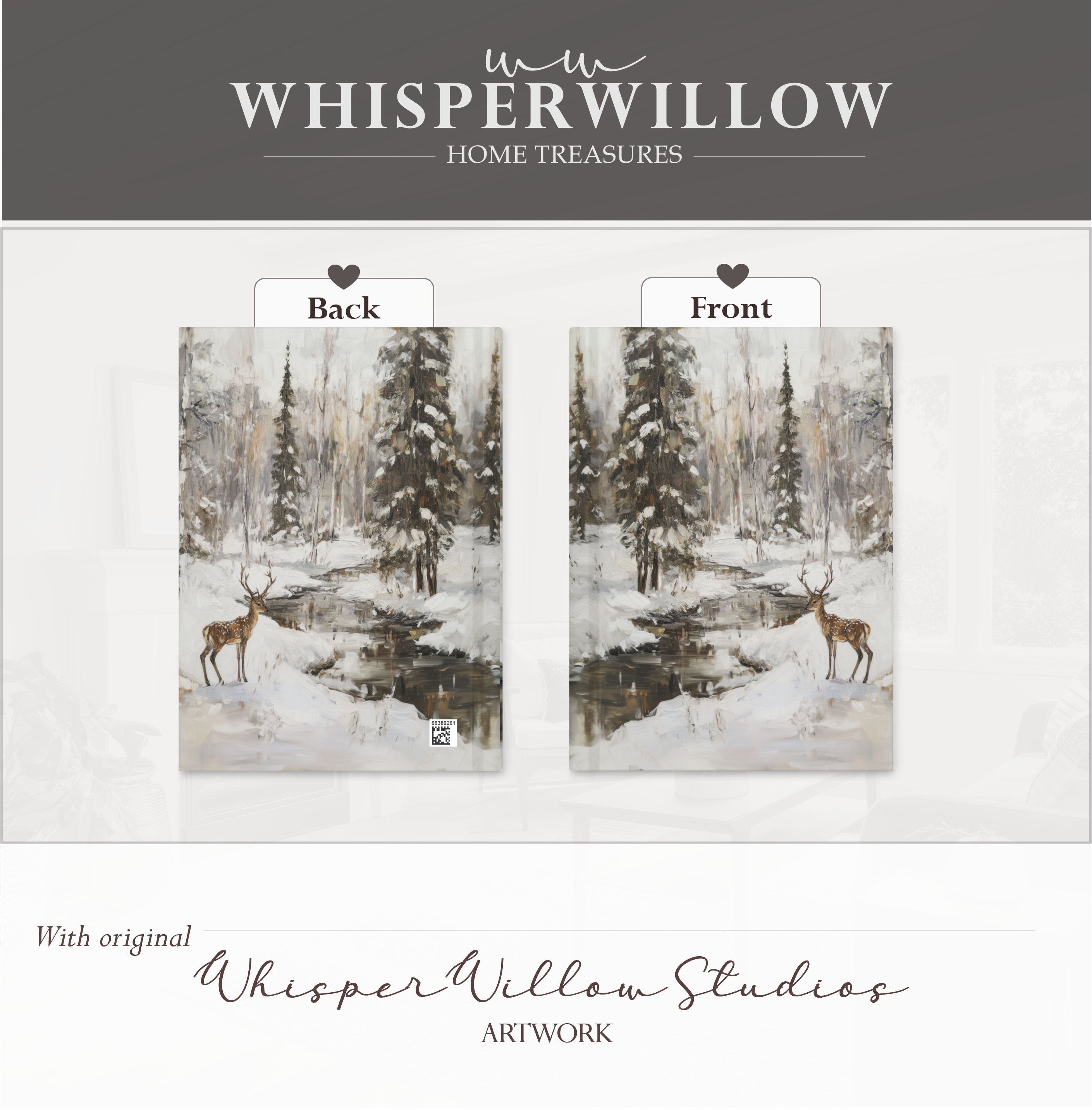 Winterwald-Hirsch-Notizbuch (gebunden) – Natur, Wald, Holiday Creek, rustikales Waldmotiv