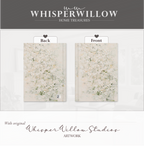 White Floral Abstract Hardcover Journal - Sage Green Cream Botanical Neutral Writer Notebook Gift