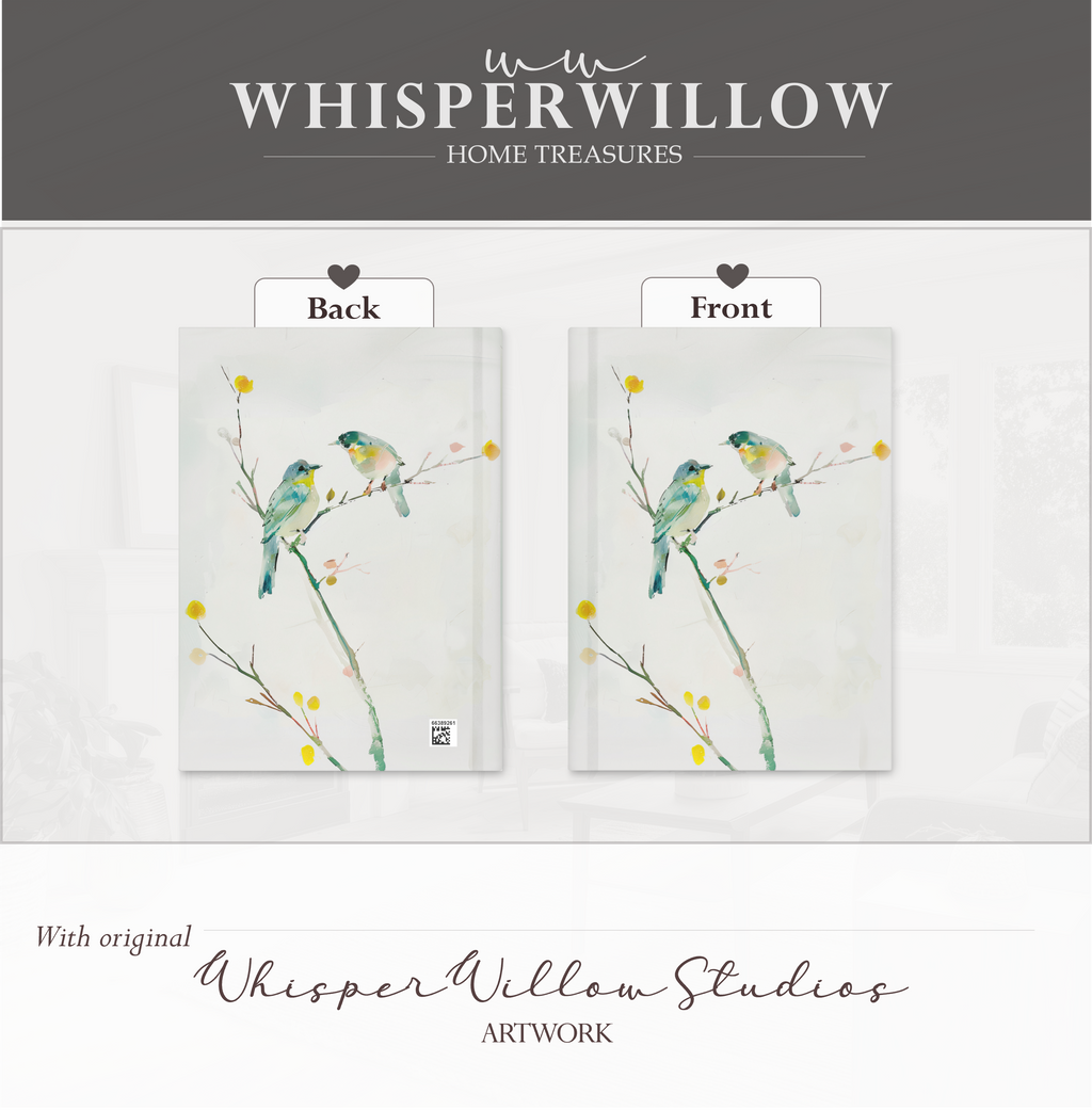 Aquarell-Notizbuch mit Singvögeln (Hardcover) – Natur-Vogelkunst, elegantes florales Notizbuch als Geschenk