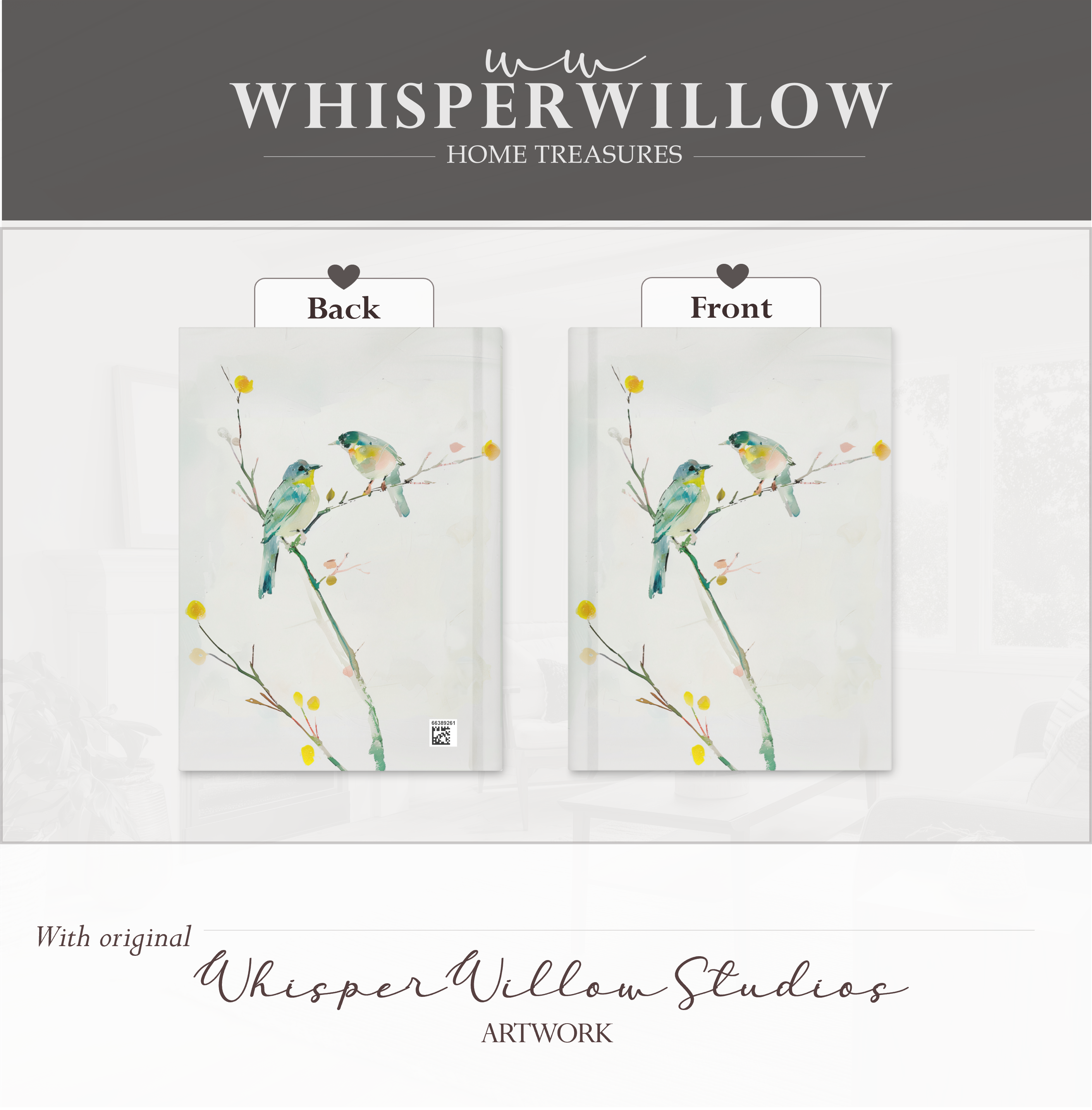 Aquarell-Notizbuch mit Singvögeln (Hardcover) – Natur-Vogelkunst, elegantes florales Notizbuch als Geschenk