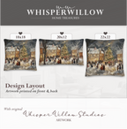 Coussin décoratif vintage village de Noël | Décoration hivernale chaleureuse | Coussin cadeau de saison