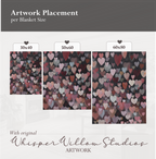 Abstract Painted Hearts Throw Blanket | Romantic Moody Love Art | Valentine's Day Home Decor