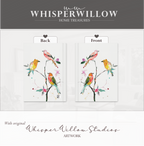 Buntes Notizbuch mit Singvögeln (Hardcover) – Botanischer Zweig, Vogelmotiv, Geschenkidee