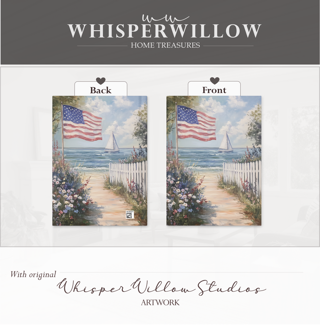 Carnet à couverture rigide drapeau américain - Motif patriotique de voilier en bord de mer, cadeau idéal pour un jardin de plage