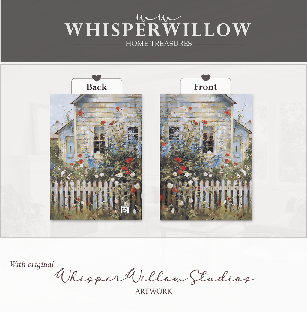 Notizbuch mit Hardcover „Cottage Garden“ – Wildblumen, weißer Zaun, rustikales florales Notizbuch als Geschenkidee